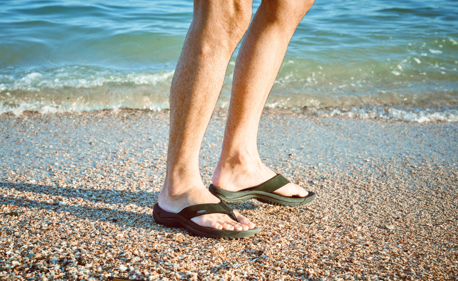 Men's Kona Leather Flip-Flop | Steel Grey/Black - Image 7