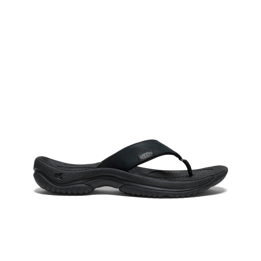 Men's Kona Leather Flip-Flop | Black/Steel Grey