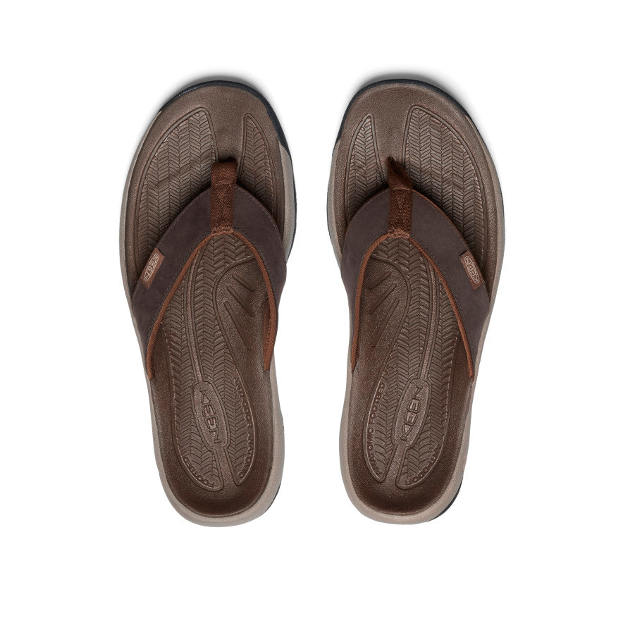 Men's Kona Leather Flip-Flop | Java/Dark Earth - Image 4