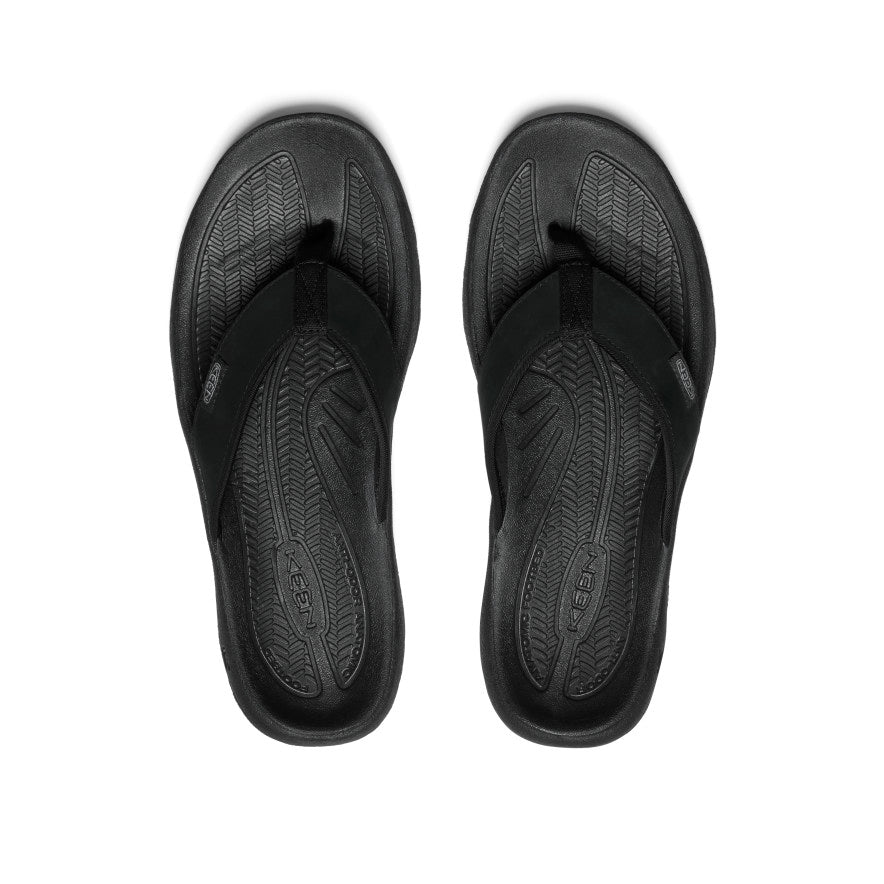 Men's Kona Leather Flip-Flop | Black/Steel Grey - Image 4